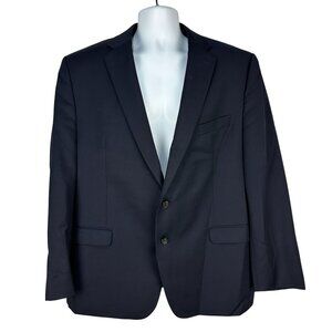 Lauren Ralph Lauren Mens Navy Wool Blazer 46R Two-Button Notched Lapel Classic